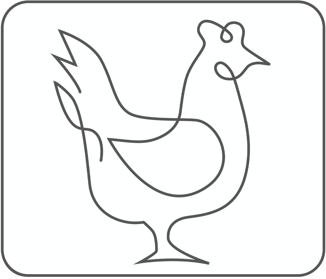 Huhn OneLine png White transparent